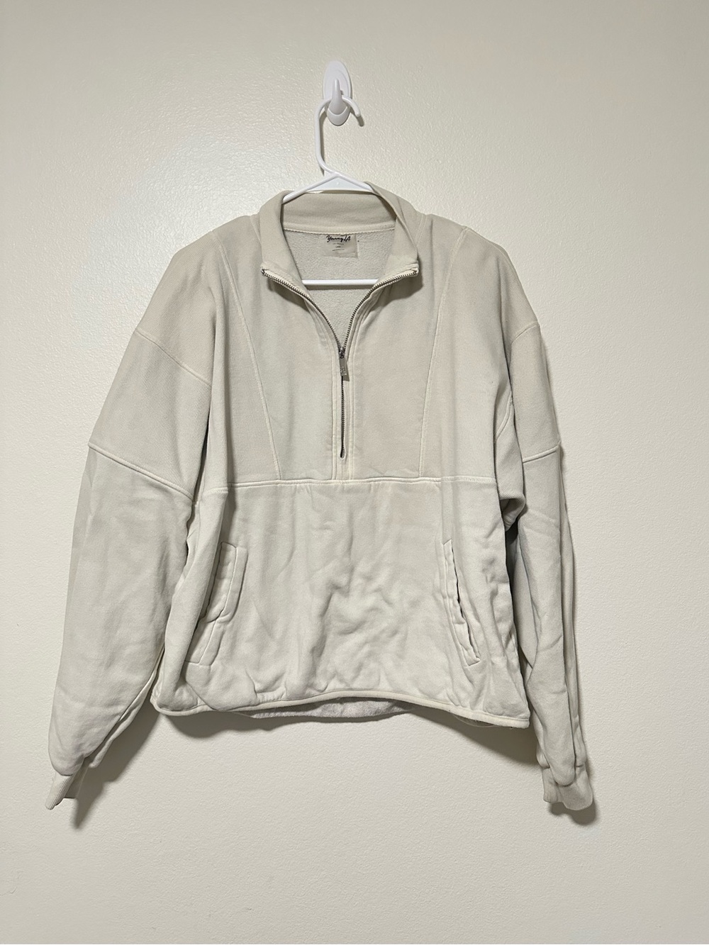Young La Quarter-Zip Pullover Sweater - Cream